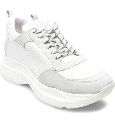 Shop Steve Madden Russell Platform Sneaker In White Leather