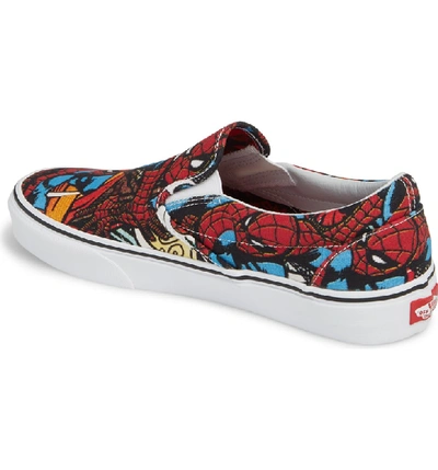 Shop Vans Marvel Ua Classic Slip-on Sneaker In Black/ Red Textile