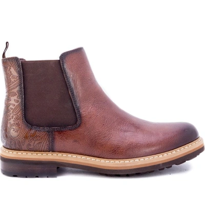 Shop Robert Graham Yates Textured Chelsea Boot In Brown Leather