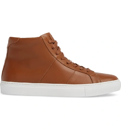Shop Greats Royale High Top Sneaker In Brown Flat Leather
