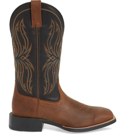 Shop Ariat Sport Rustler Cowboy Boot In Brute Brown/ Tack Black