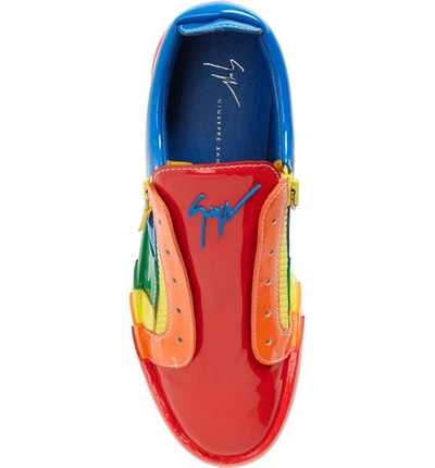 Shop Giuseppe Zanotti Patent Low Top Sneaker In Multi Red
