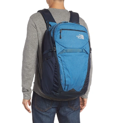 Shop The North Face Router Backpack In Dish Blue Heather/ Urban Navy