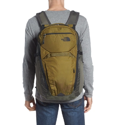 Shop The North Face Router Backpack - Brown In Fir Green/ New Taupe Green