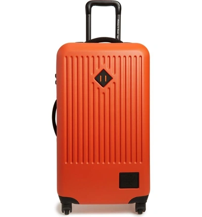 Shop Herschel Supply Co Trade 29-inch Medium Wheeled Packing Case - Orange In Vermillion Orange