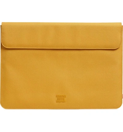 Shop Herschel Supply Co Spokane 15-inch Macbook Pro Canvas Sleeve - Yellow In Arrowwood