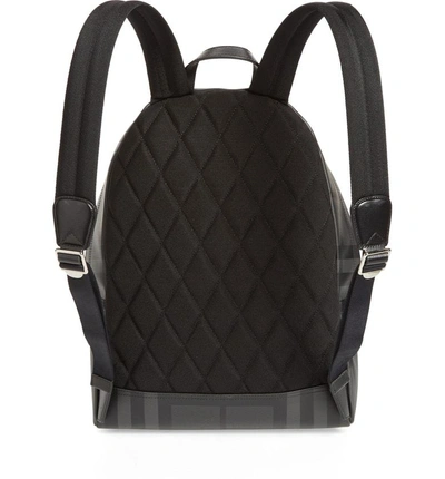 Shop Burberry Abbeydale Check Backpack - Grey In Charcoal/black