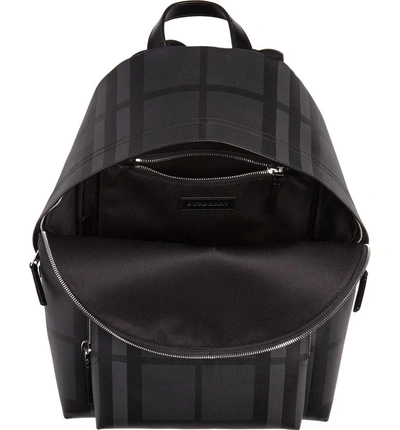Shop Burberry Abbeydale Check Backpack - Grey In Charcoal/black