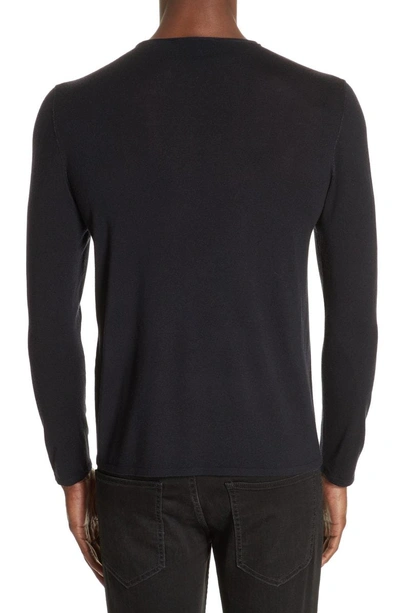 Shop John Varvatos Wool Crewneck Sweater In 418 Dk Navy