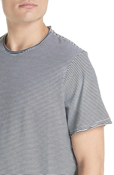 Shop Ovadia & Sons Raw Edge Stripe T-shirt In Black/white Stripe