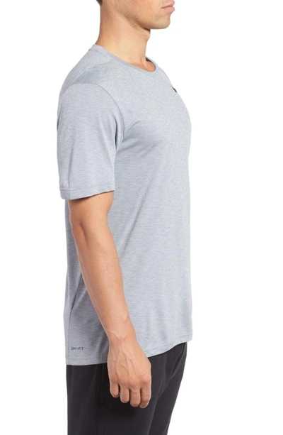 Shop Nike Hyper Dry Training Tee In Pure Platinum/ Stealth/ Black