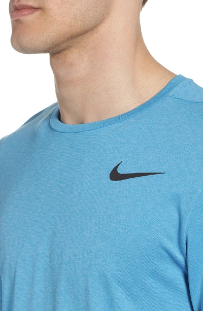 Shop Nike Hyper Dry Training Tee In Equator Blue/ Blue Gale/ Black