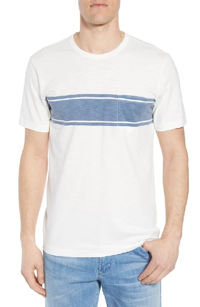Shop Faherty Surf Stripe Pocket T-shirt In White Surf Stripe