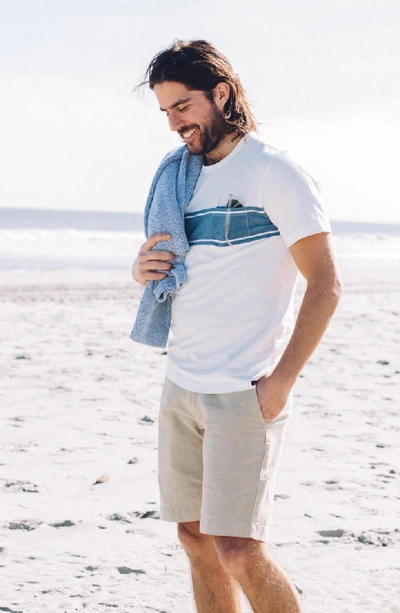 Shop Faherty Surf Stripe Pocket T-shirt In White Surf Stripe