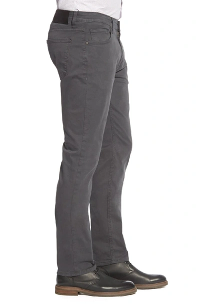 Shop Paige 'federal' Slim Straight Leg Twill Pants In Soot