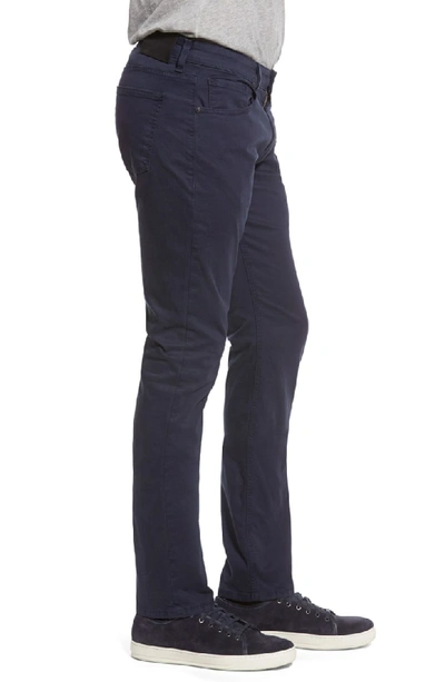 Shop Paige 'federal' Slim Straight Leg Twill Pants In Navy Cadet