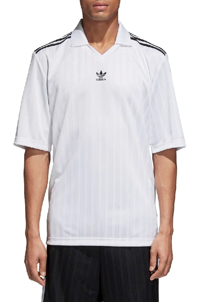 Shop Adidas Originals Adidas Football Jersey Polo In White