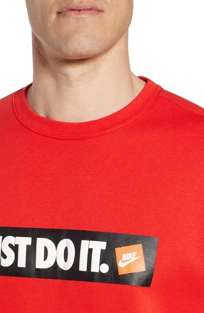Nike Just Do It Logo Sweatshirt In University Red | ModeSens