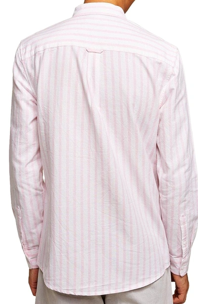 Shop Topman Classic Stripe Shirt In Pink Multi