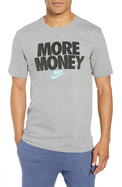 Shop Nike Sportswear More Money T-shirt In Dk Grey Heather/ Black
