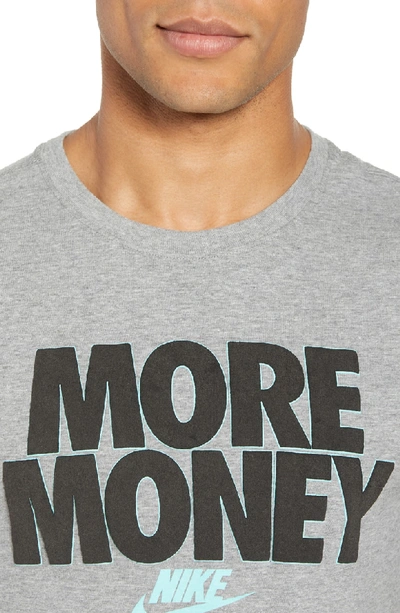 Shop Nike Sportswear More Money T-shirt In Dk Grey Heather/ Black