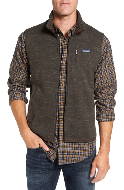 Shop Patagonia 'better Sweater' Zip Front Vest In Dark Walnut