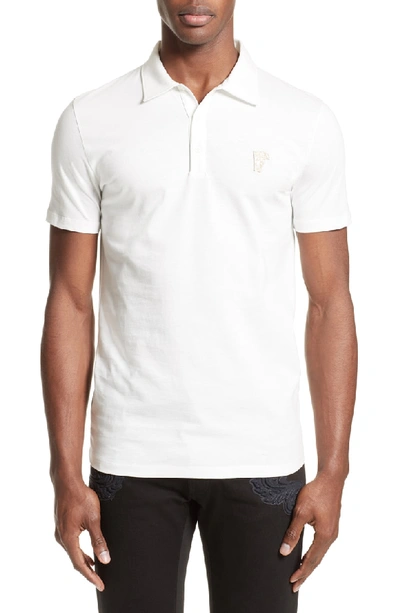 Shop Versace Trim Fit Polo In White