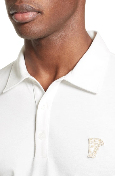 Shop Versace Trim Fit Polo In White