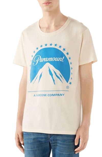 Shop Gucci Paramount Logo T-shirt In Off White