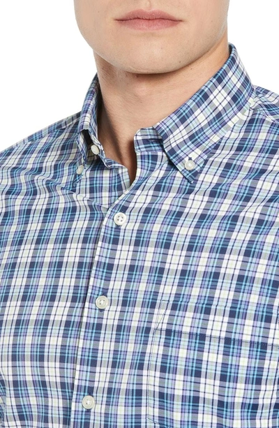 Shop Peter Millar Flint Check Performance Sport Shirt In Navy