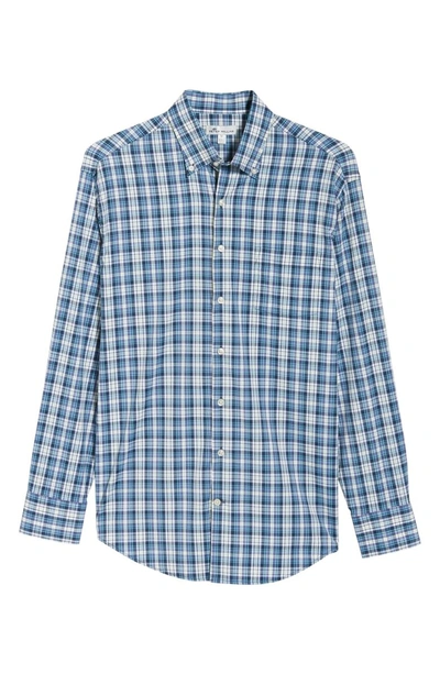 Shop Peter Millar Flint Check Performance Sport Shirt In Navy