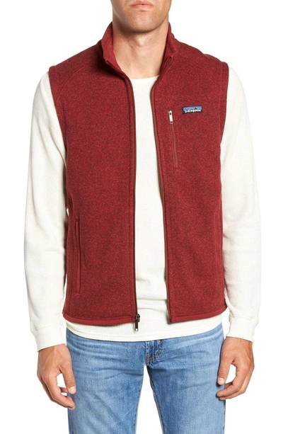 Shop Patagonia 'better Sweater' Zip Front Vest In Oxide Red