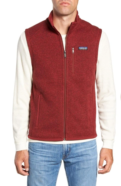 Shop Patagonia 'better Sweater' Zip Front Vest In Oxide Red