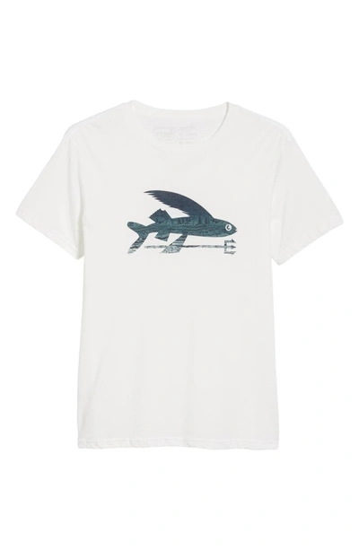 Shop Patagonia Flying Fish Regular Fit Organic Cotton T-shirt In White/ Albanian Landscape