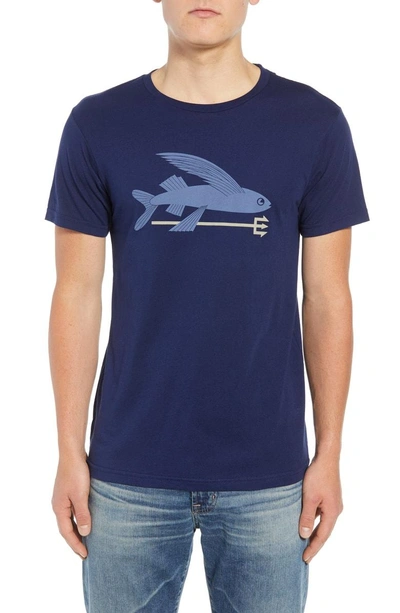 Shop Patagonia Flying Fish Regular Fit Organic Cotton T-shirt In Classic Navy