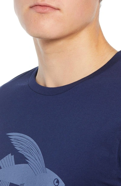 Shop Patagonia Flying Fish Regular Fit Organic Cotton T-shirt In Classic Navy