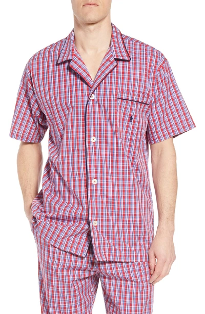 Shop Polo Ralph Lauren Cotton Pajama Shirt In Newport Plaid/ Navy