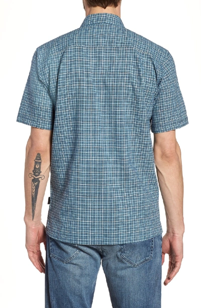 Shop Patagonia 'back Step' Regular Fit Check Short Sleeve Sport Shirt In Tino/ Classic Navy
