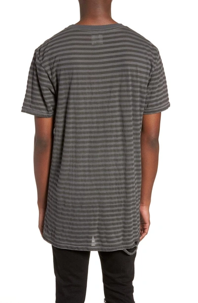 Shop The People Vs . 1cm Stripe T-shirt In Khaki/ Black Stripe