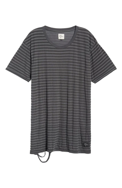 Shop The People Vs . 1cm Stripe T-shirt In Khaki/ Black Stripe
