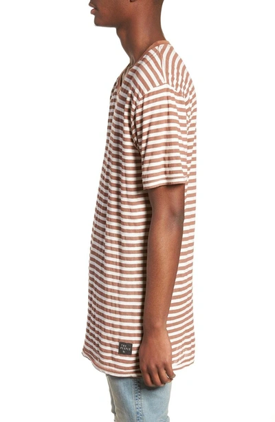 Shop The People Vs . 1cm Stripe T-shirt In Fire/ White Stripe