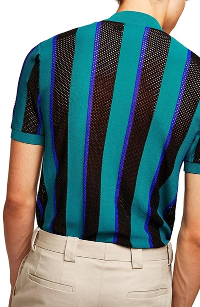 Shop Topman Mesh Stripe T-shirt In Blue Multi
