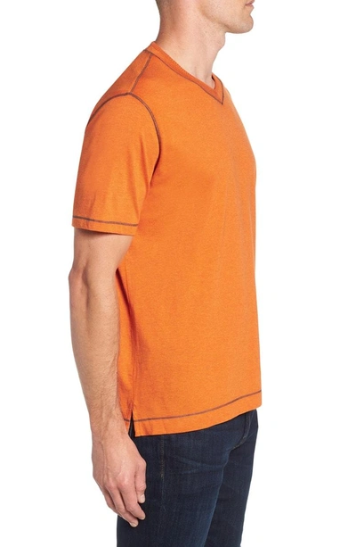 Shop Robert Graham Traveler V-neck T-shirt In Orange