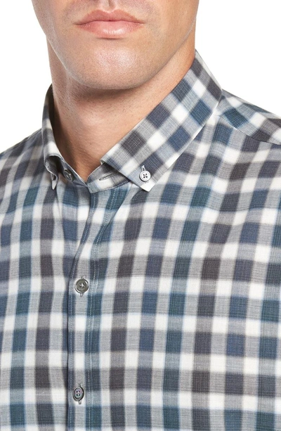 Shop Zachary Prell Buffa Regular Fit Plaid Flannel Sport Shirt In Dark Teal