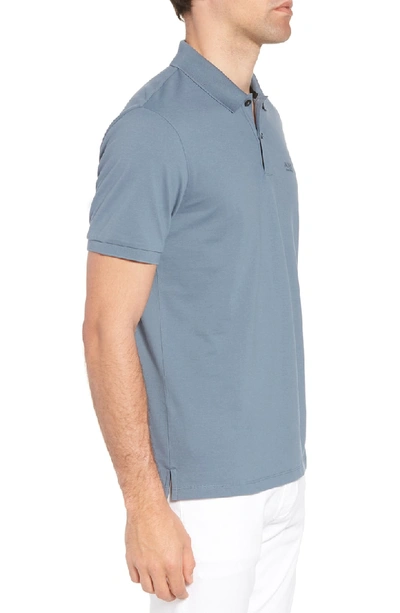 Shop Hugo Boss 'pallas' Regular Fit Logo Embroidered Polo Shirt In Blue/ Blue