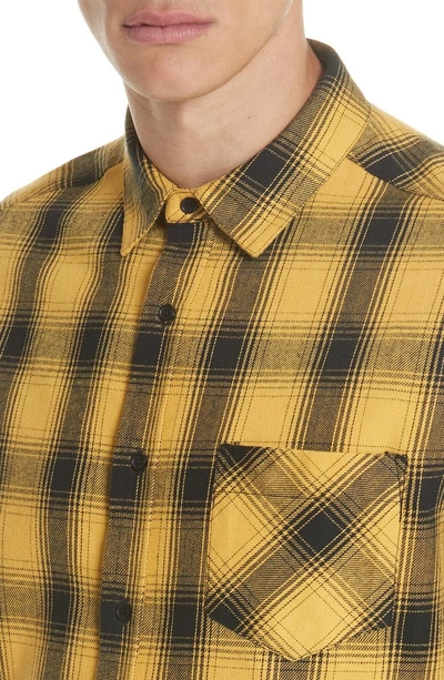 Shop Ovadia & Sons Max Plaid Flannel Shirt In Gold Plaid