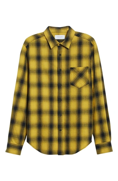 Shop Ovadia & Sons Max Plaid Flannel Shirt In Gold Plaid