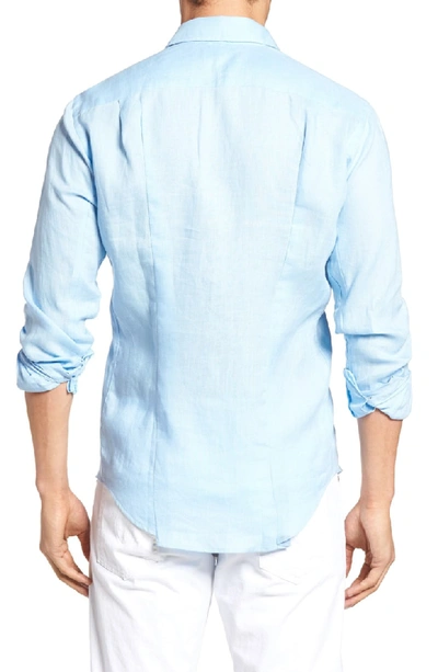 Shop Vilebrequin Caroubie Slim Fit Linen Shirt In Sky Blue