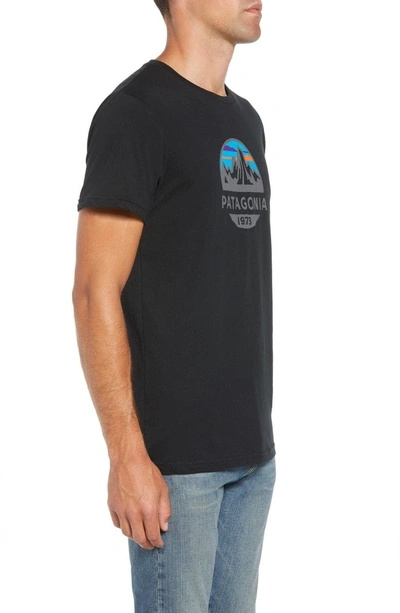 Shop Patagonia Fitz Roy Scope Crewneck T-shirt In Black