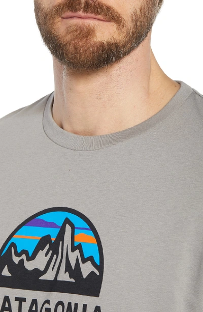 Shop Patagonia Fitz Roy Scope Crewneck T-shirt In Feather Grey